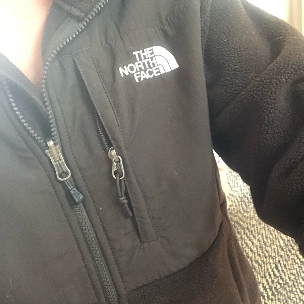 The North Face fleece zip up jacket brown small